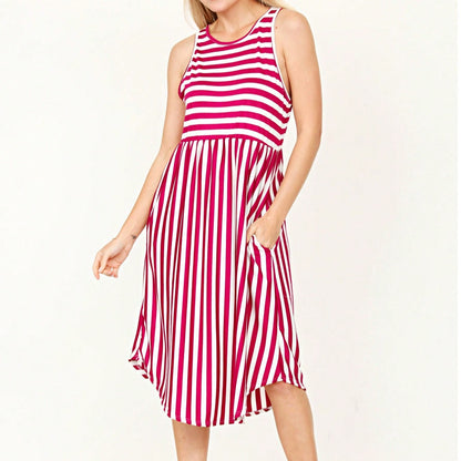 Grey Stripe Ditsy Floral Leaves Tropical  Halter Neck Tie Sash  Ruffle Tiered Midi Dress Swing Southern Cruise Dress | Small -3 XL Plus