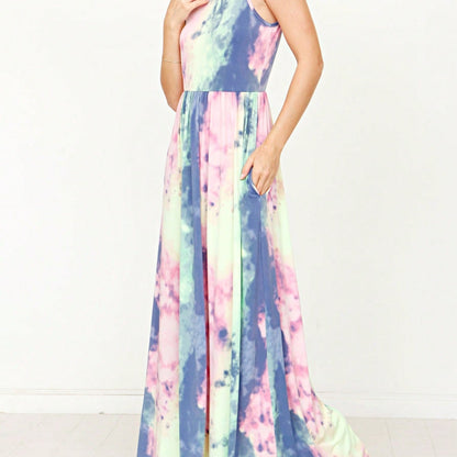 Retro Boho Woven Floral Pink Yellow Maxi Surplice Wrap Sah Dress Front Tie Flutter Sleeve