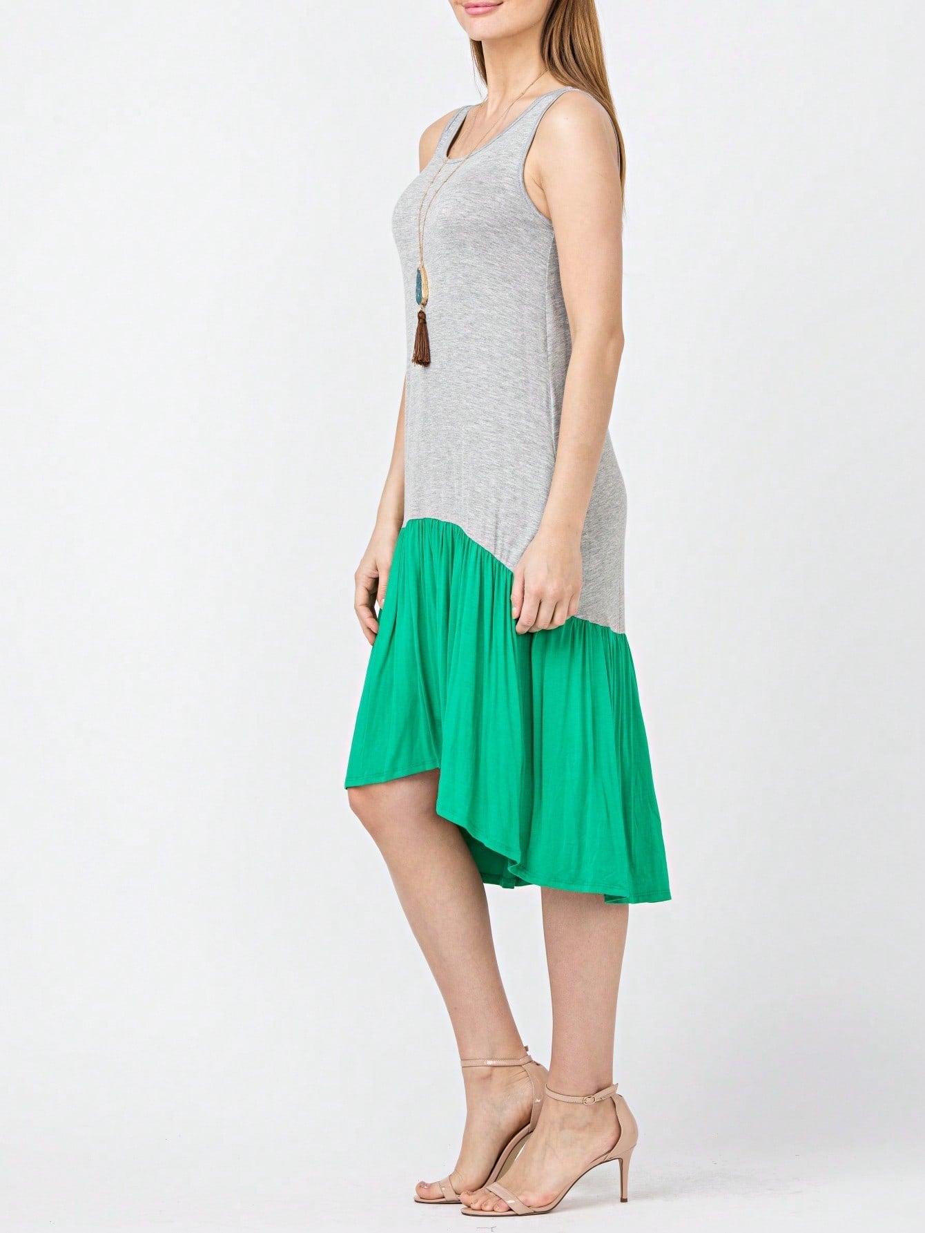 Summer Black Sage Pink Stripe Polka Dot Sleeveless Color Block  Patchwork Print Knee Length Swing Dress Small To 3XL Plus