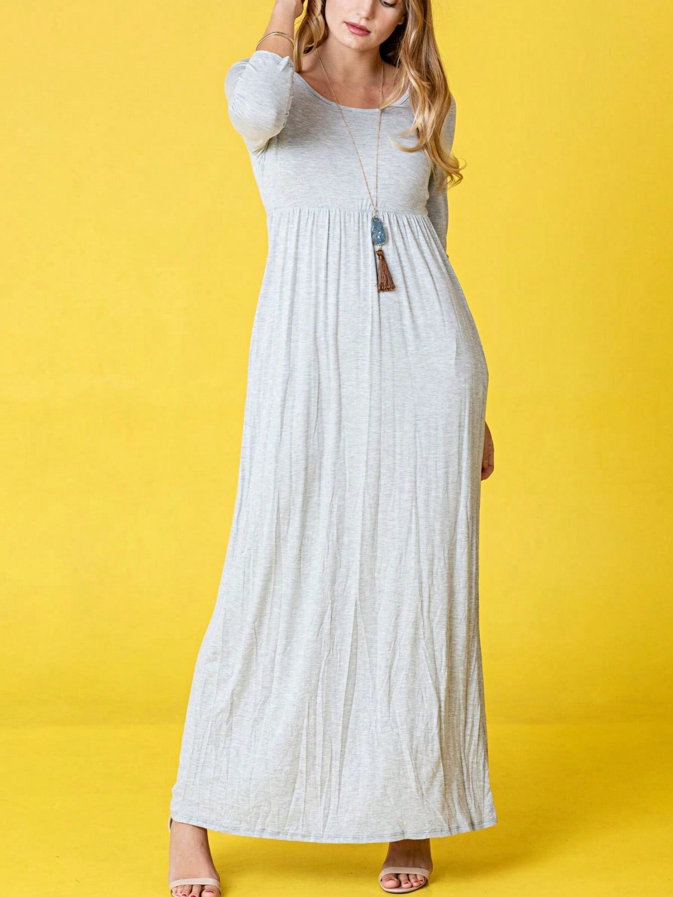 Retro Boho Woven Floral Pink Yellow Maxi Surplice Wrap Sah Dress Front Tie Flutter Sleeve