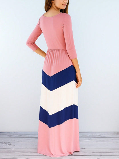 Retro Boho Woven Floral Pink Yellow Maxi Surplice Wrap Sah Dress Front Tie Flutter Sleeve