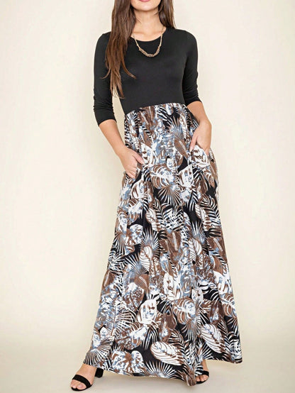 Elegant Stripe Maxi Dress With Side Pockets Versatile Summer Dress For Women