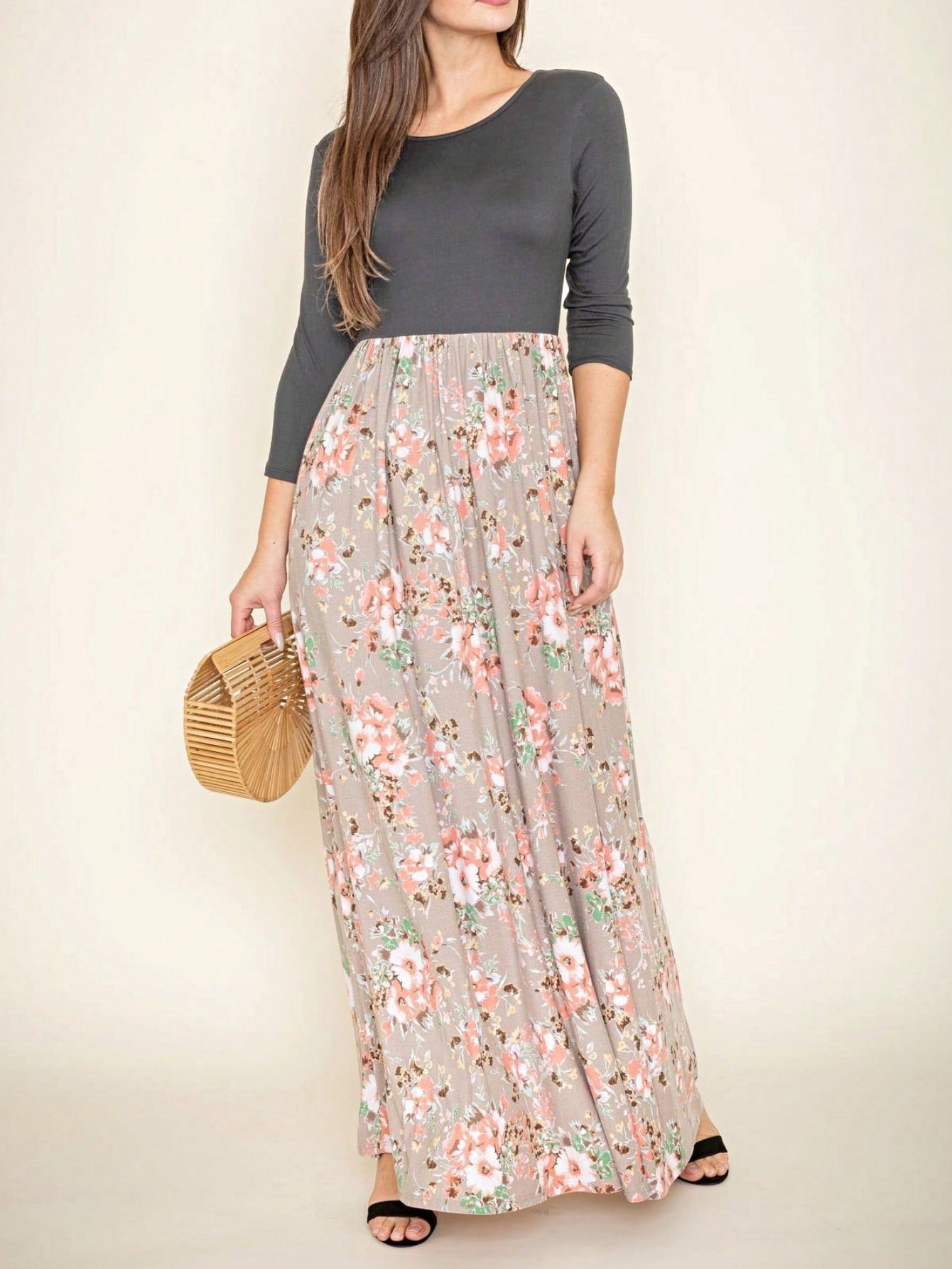 Elegant Stripe Maxi Dress With Side Pockets Versatile Summer Dress For Women