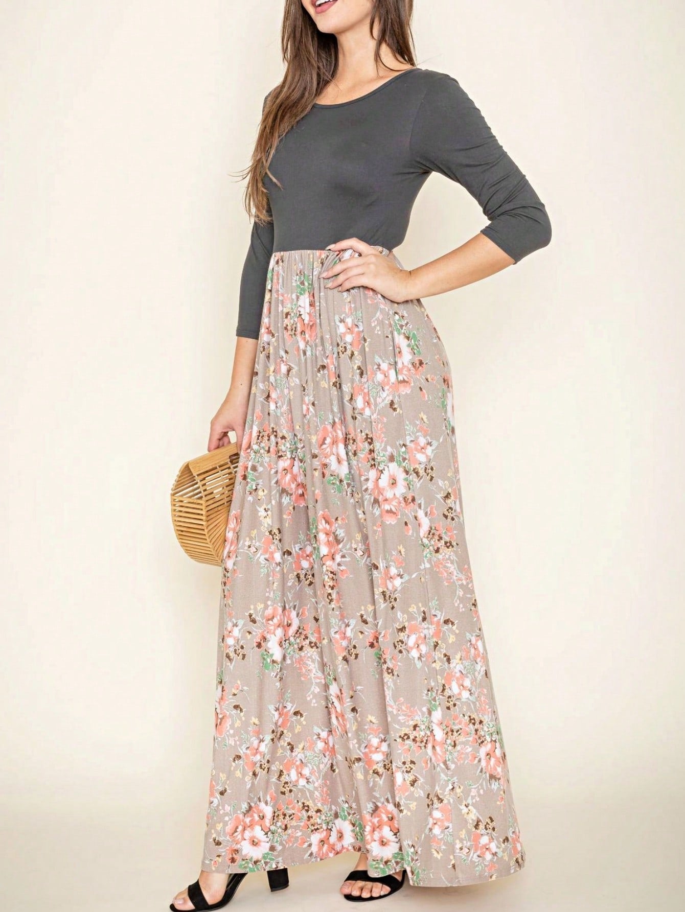 Elegant Stripe Maxi Dress With Side Pockets Versatile Summer Dress For Women