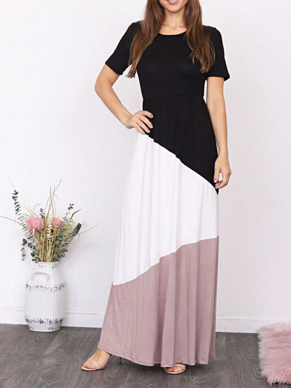 Elegant Stripe Maxi Dress With Side Pockets Versatile Summer Dress For Women