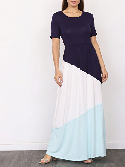 Elegant Stripe Maxi Dress With Side Pockets Versatile Summer Dress For Women