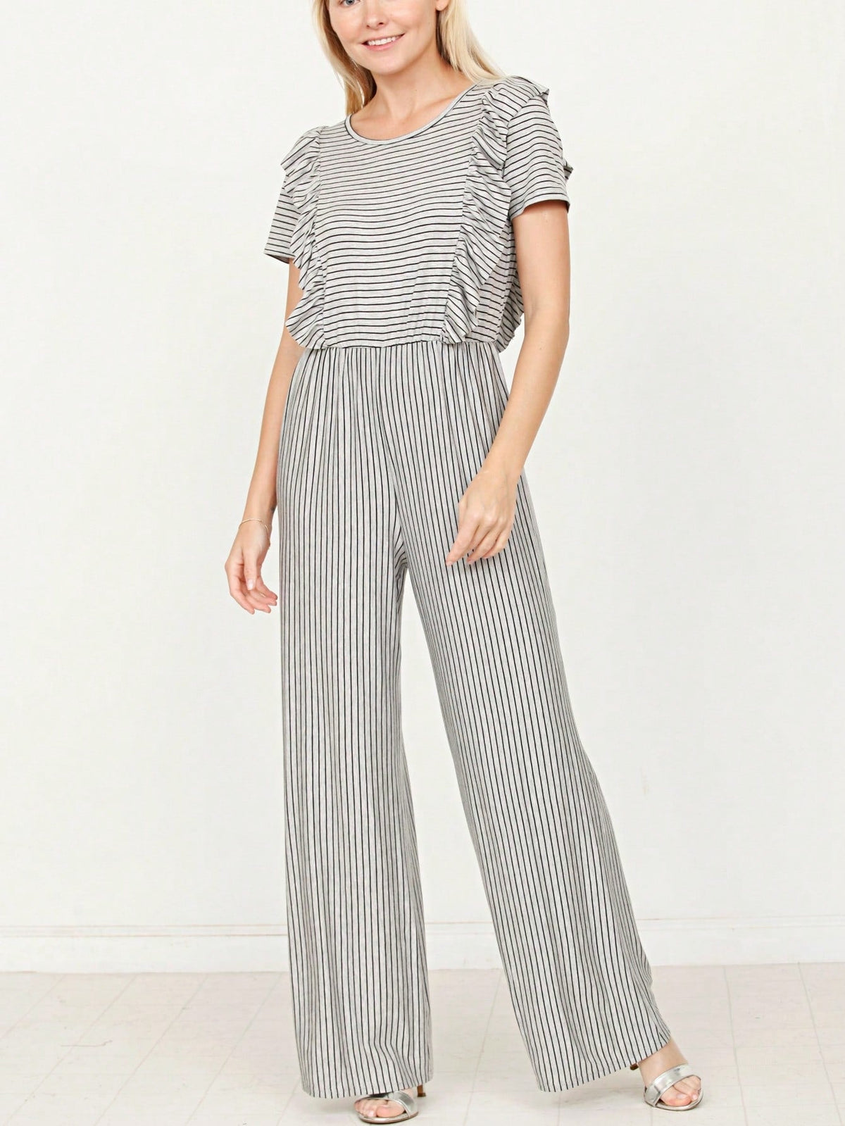 Boho  Retro 60's Romper Stripe Shorts Short Sleeve With Sash Jumpsuit
