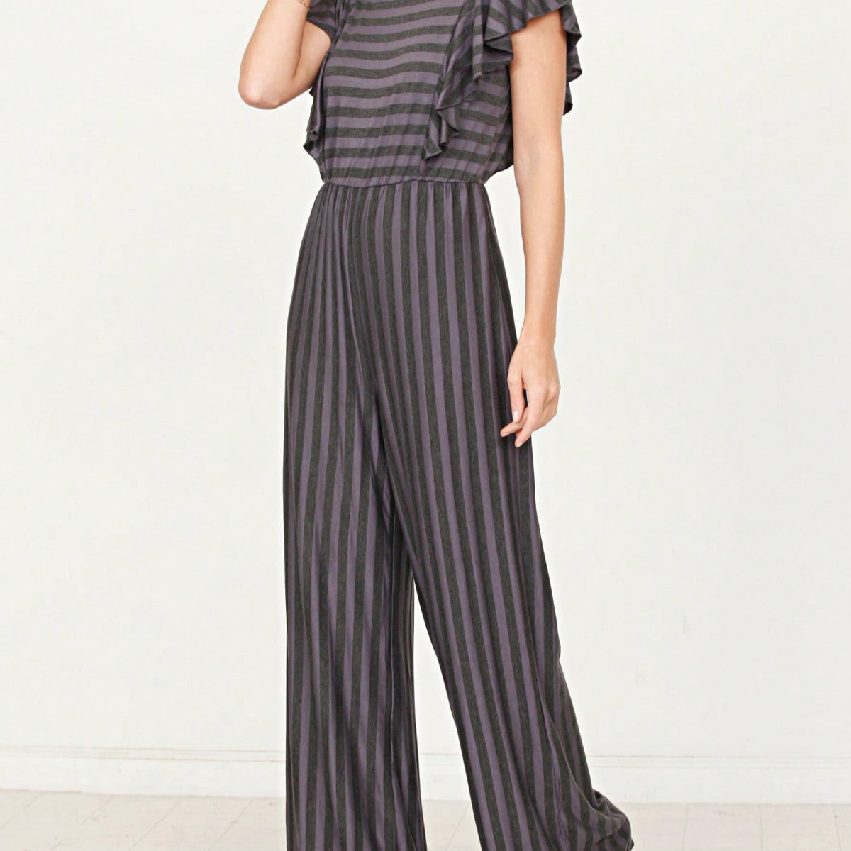 Boho  Retro 60's Romper Stripe Shorts Short Sleeve With Sash Jumpsuit
