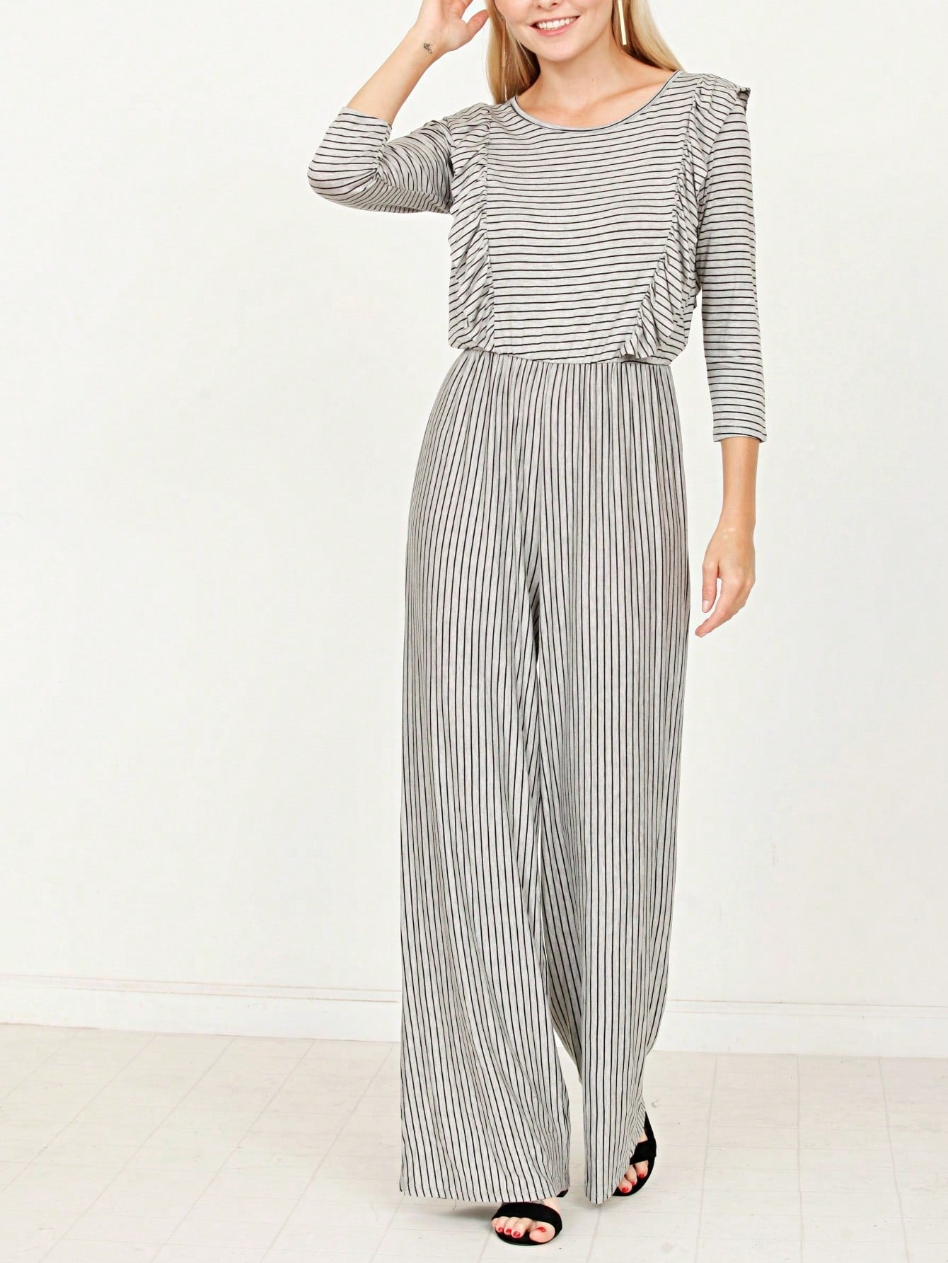 Boho  Retro 60's Romper Stripe Shorts Short Sleeve With Sash Jumpsuit