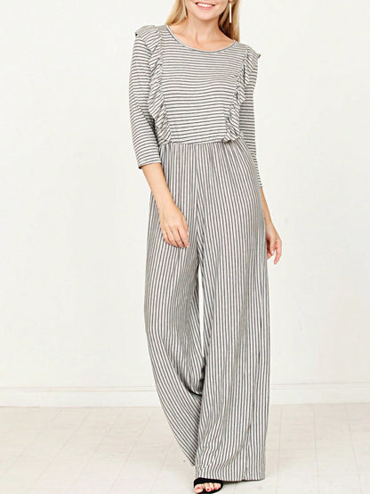 Boho  Retro 60's Romper Stripe Shorts Short Sleeve With Sash Jumpsuit