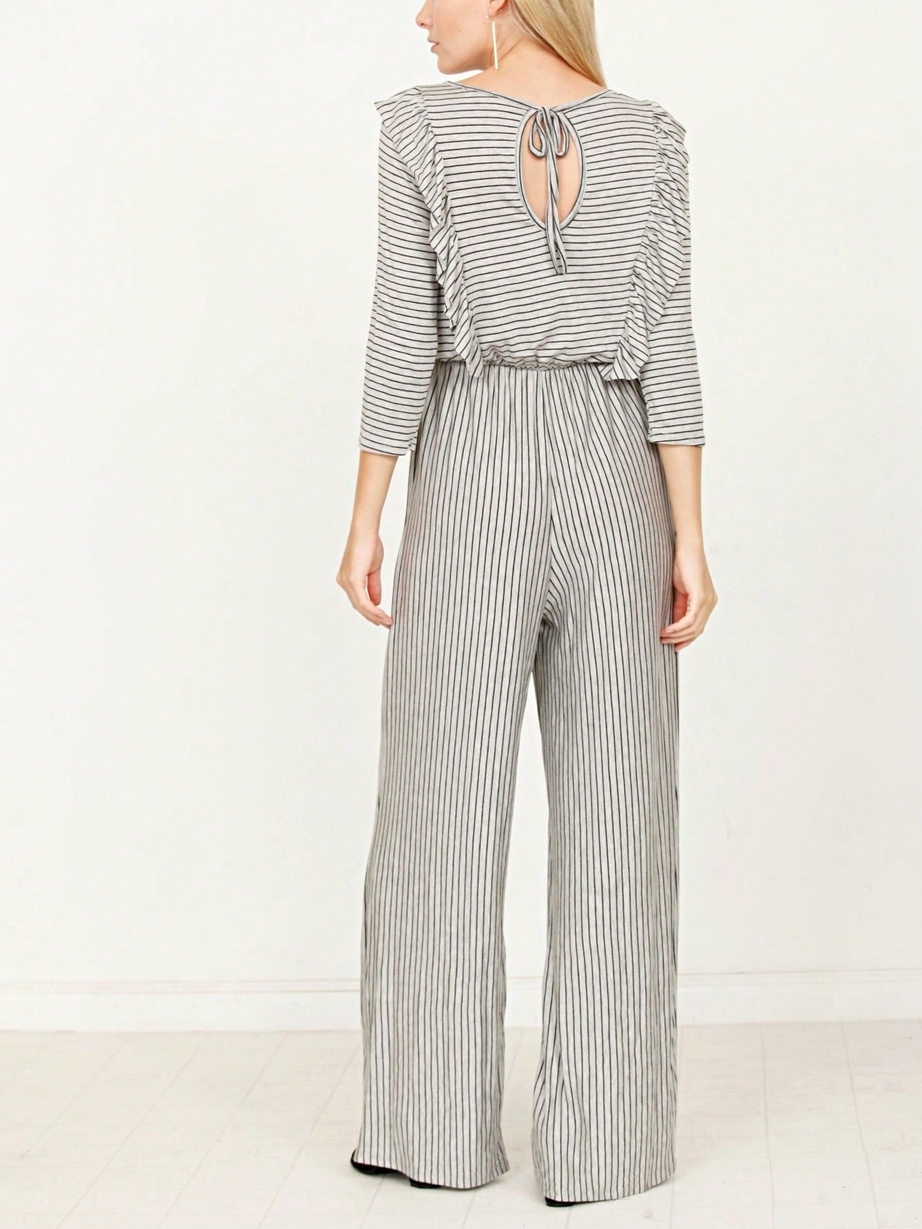 Boho  Retro 60's Romper Stripe Shorts Short Sleeve With Sash Jumpsuit