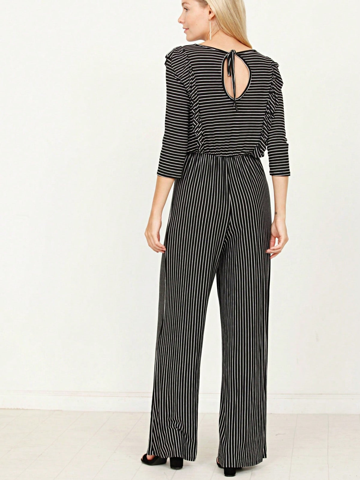 Boho  Retro 60's Romper Stripe Shorts Short Sleeve With Sash Jumpsuit