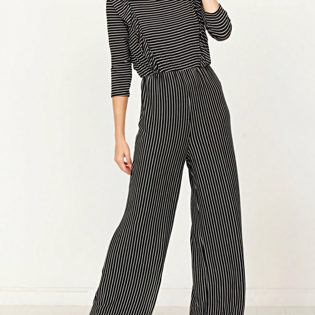 Boho  Retro 60's Romper Stripe Shorts Short Sleeve With Sash Jumpsuit