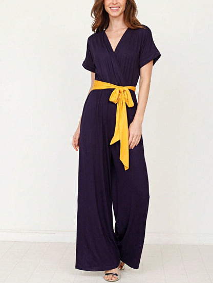 Boho  Retro 60's Romper Stripe Shorts Short Sleeve With Sash Jumpsuit