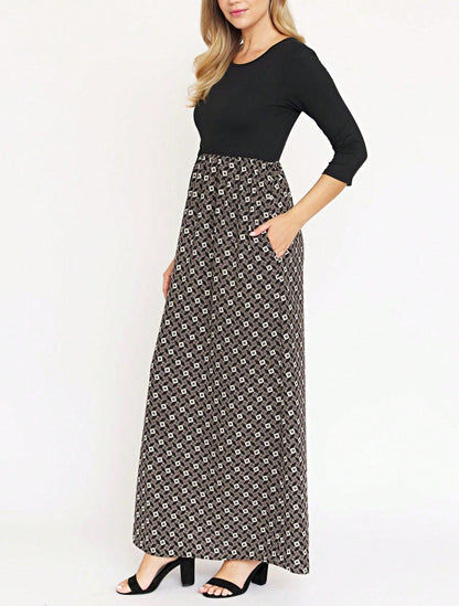 Tiered Tropical Short Sleeve Leaves Floral  Maxi Long Woven Dress