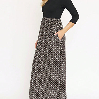 Tiered Tropical Short Sleeve Leaves Floral  Maxi Long Woven Dress