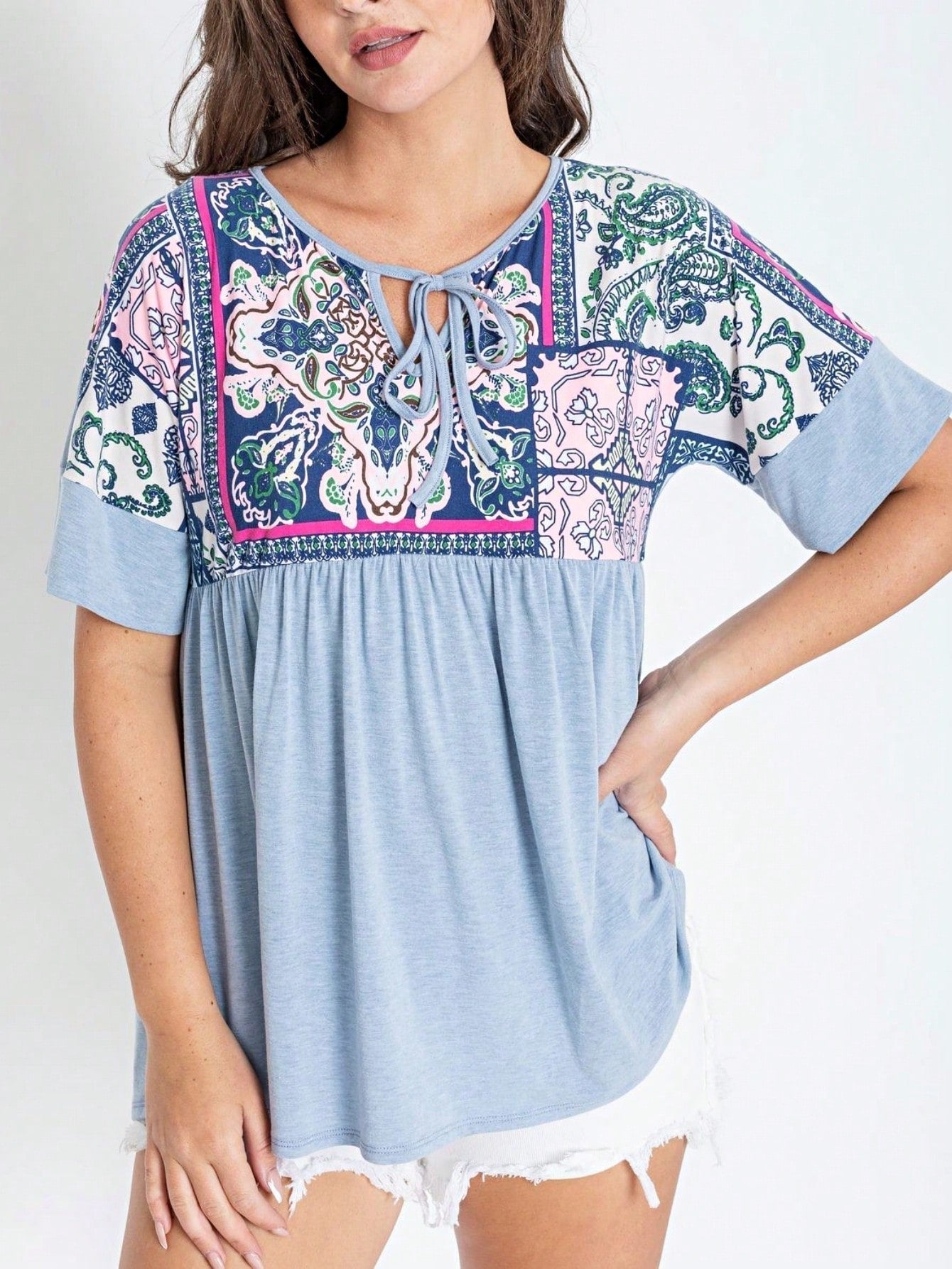 Pink Navy Charcoal Sage Polka Dot Half Dolman Sleeve Tunic High And Low  Batwing Top For Leggings And Shorts  S To 3XL Plus