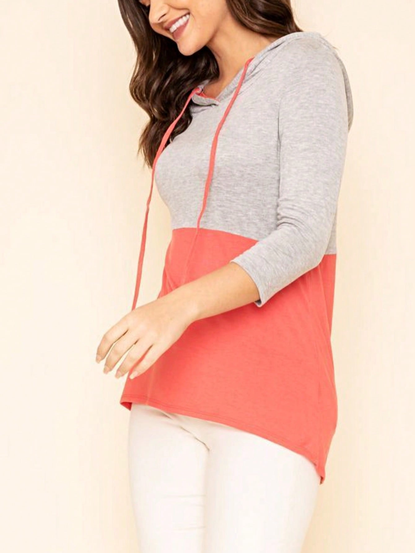 Black White Pink Mint Color Block 3/4 Sleeve Top Shirt Blouse | S-3X