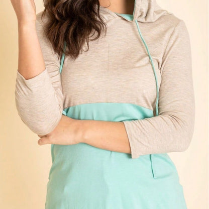 Black White Pink Mint Color Block 3/4 Sleeve Top Shirt Blouse | S-3X