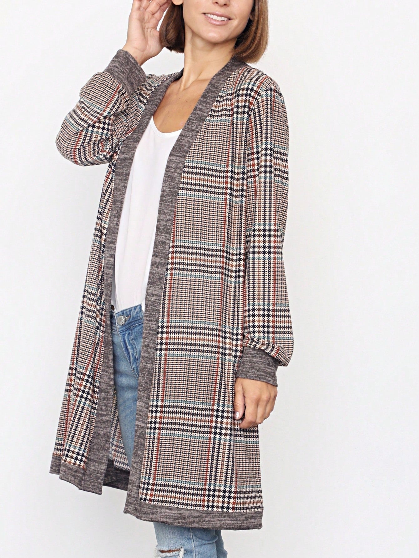 Boho Retro Coral Pink Orange Floral Chiffon Light Weight Slouch Kimono Cardigan Cover Up