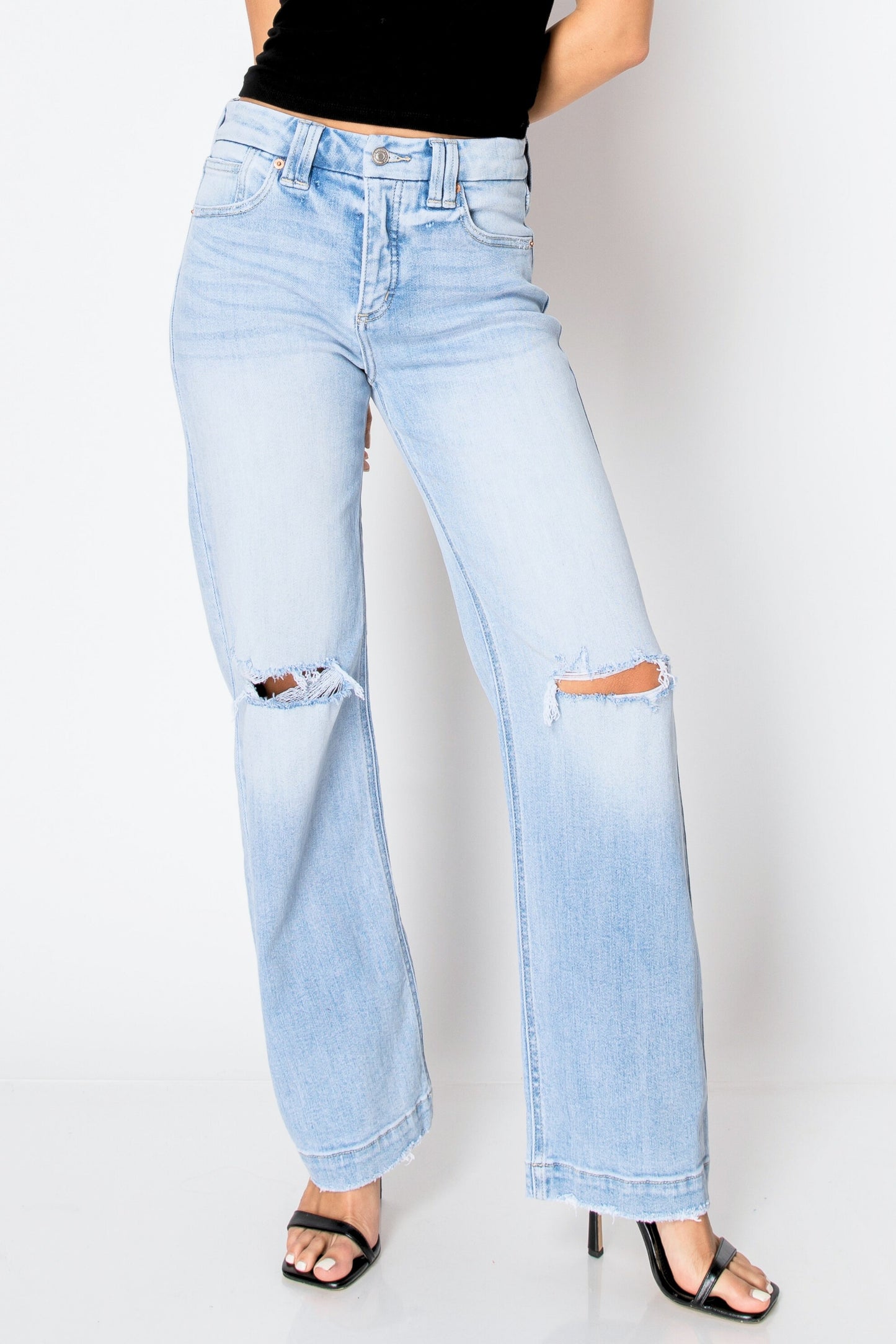 Tummy Control High Rise Relaxed Straight Leg Jean