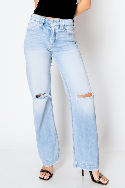 Tummy Control High Rise Relaxed Straight Leg Jean