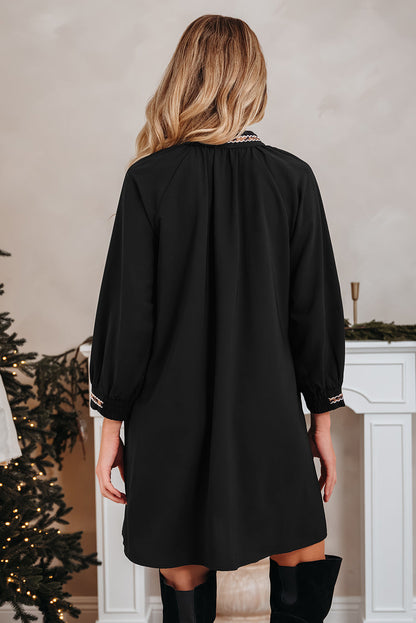 Threaded Pear Quincy Sleeve Shift Mini Dress