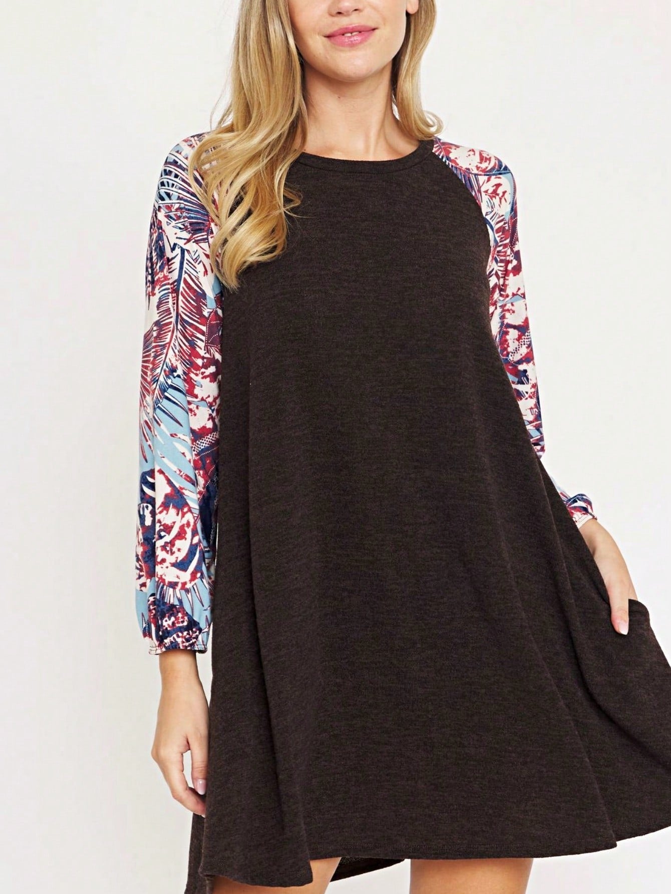 Boho Retro Classic Cap Sleeve Raglan Contrast  Stripe Green Red Navy Pink Grey Tunic Dress