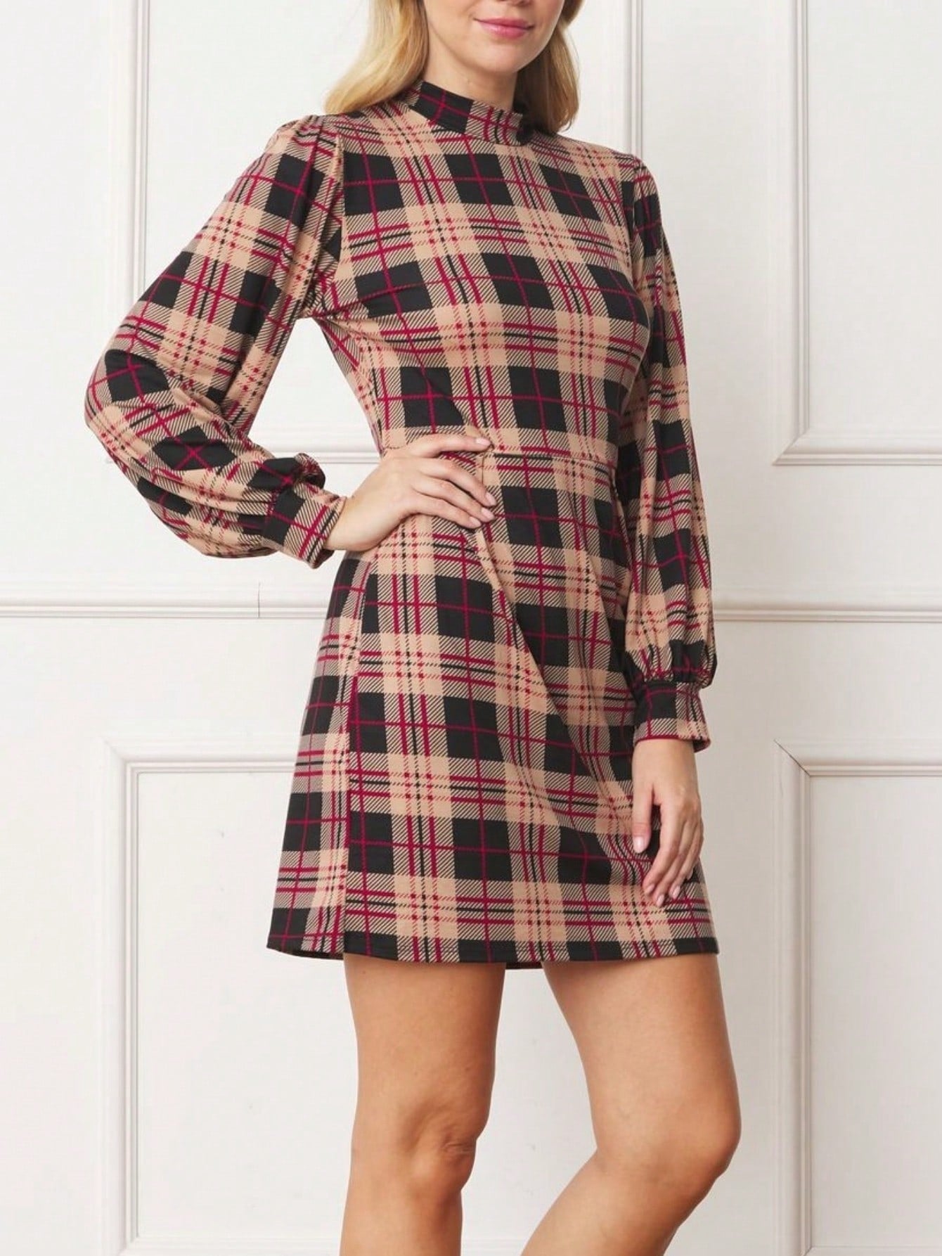 Boho Retro Black Navy Contrast Floral Aline Mini Dress