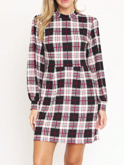 Boho Retro Black Navy Contrast Floral Aline Mini Dress