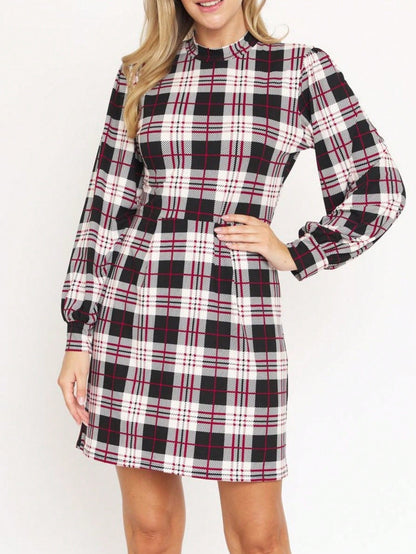 Boho Retro Black Navy Contrast Floral Aline Mini Dress