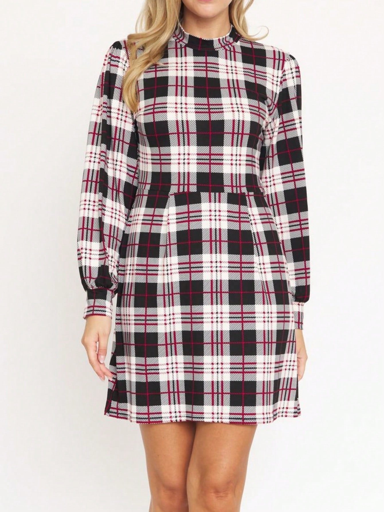 Boho Retro Black Navy Contrast Floral Aline Mini Dress