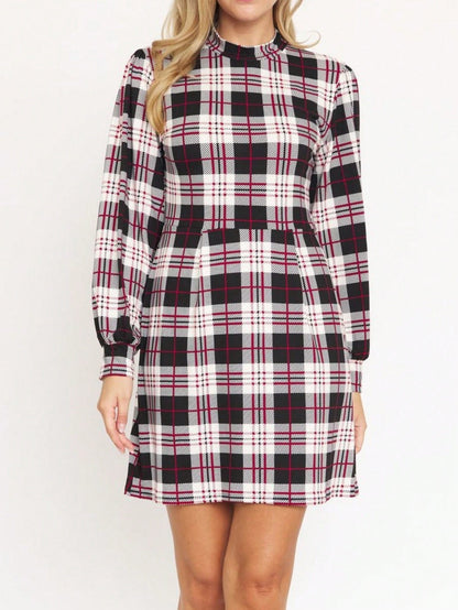 Boho Retro Black Navy Contrast Floral Aline Mini Dress