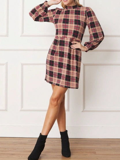Boho Retro Black Navy Contrast Floral Aline Mini Dress