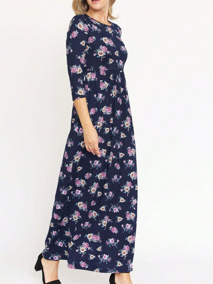 Tiered Tropical Sleeveless Leaves Floral  Maxi Long Woven Dress