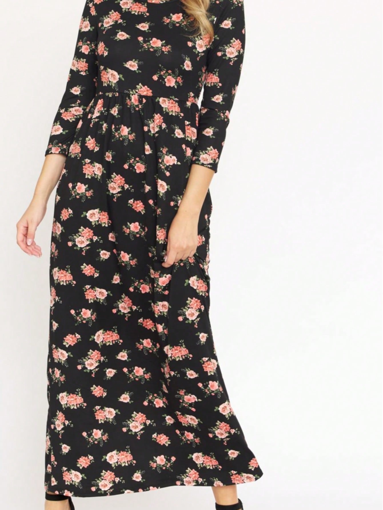Tiered Tropical Sleeveless Leaves Floral  Maxi Long Woven Dress