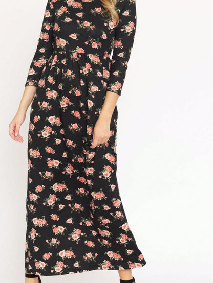 Tiered Tropical Sleeveless Leaves Floral  Maxi Long Woven Dress