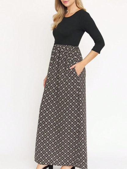 Tiered Tropical Sleeveless Leaves Floral  Maxi Long Woven Dress