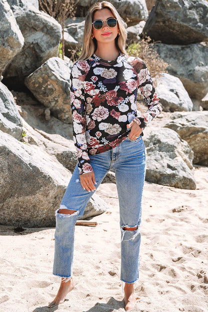 Threaded Pear Robin Sleeve Slim top Long Sleeve Top