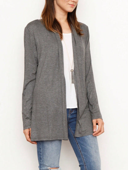 Boho Vintage Stripe Grey Violet Light Weight Three Quarter Sleeve  Knit Slouch Kimono Cardigan