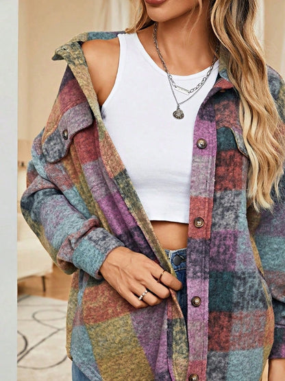 Women Cute Boho Vintage Knitted Fabric Lapel Regular Sleeve Flared Hem Shirt With Ruffle Details For Casual Wear