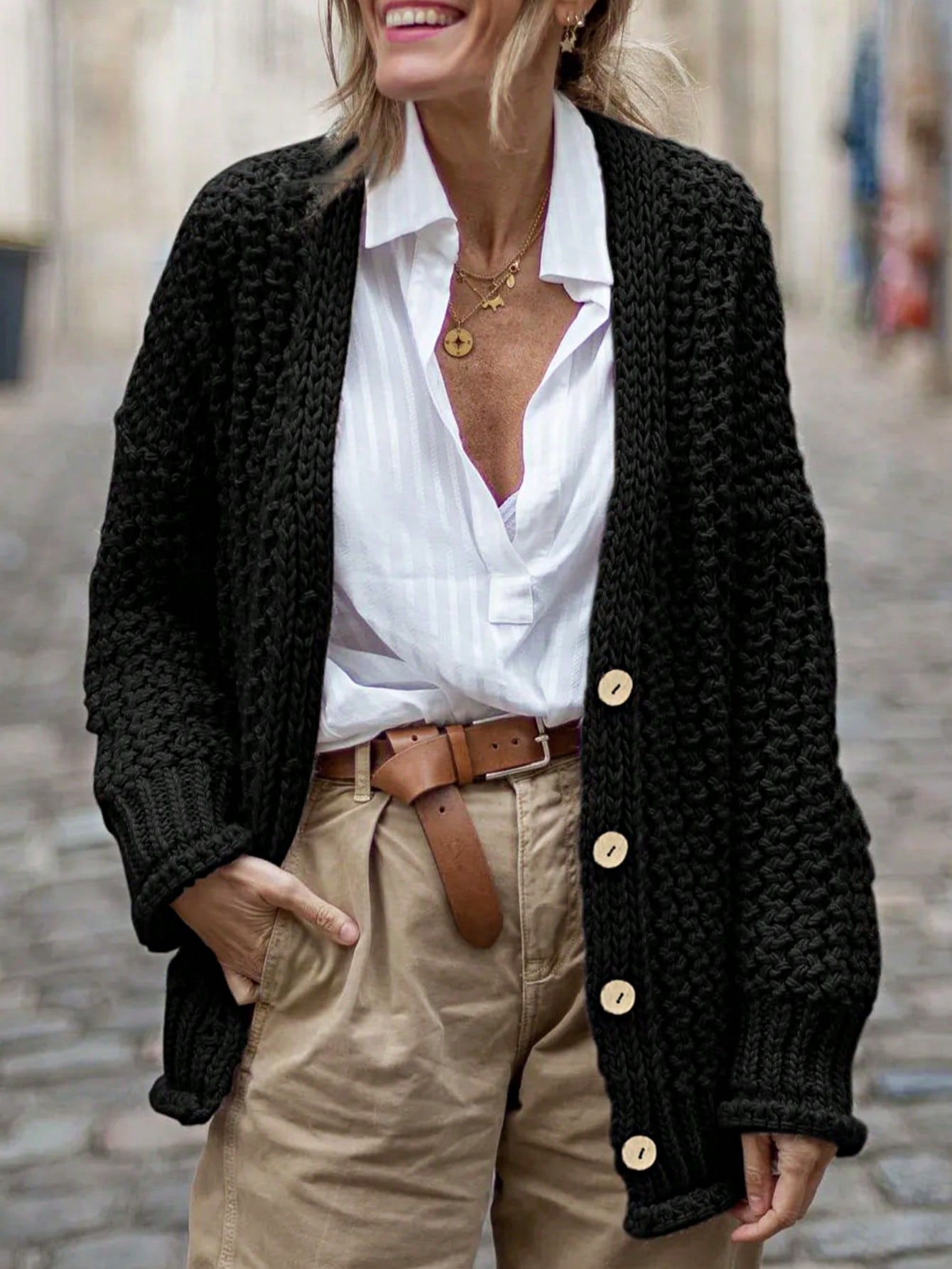 Boho Retro Crochet Knit Hollow Light Weight Dolman Batwing Sleeve Oversized Boyfriend Cardigan