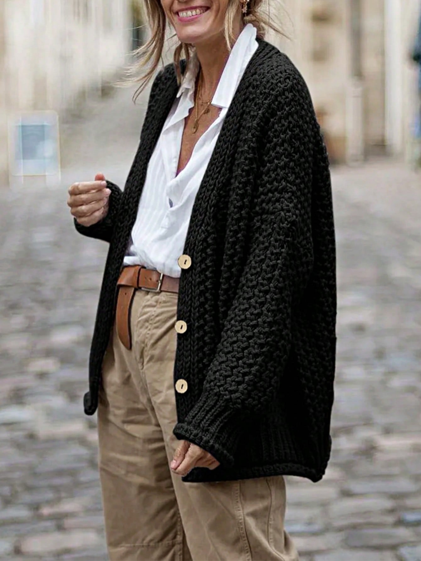 Boho Retro Crochet Knit Hollow Light Weight Dolman Batwing Sleeve Oversized Boyfriend Cardigan