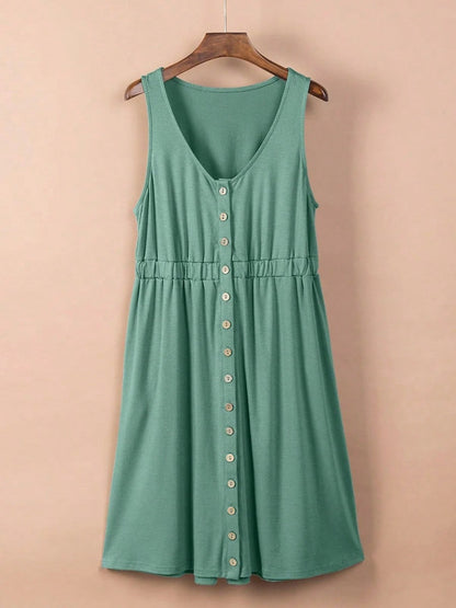 Boho Retro Sage Green  Solid Frilled Seam Round Neck T Shirt Elegant Classic  Shirred Ruffle Puff Versatile  Mini Dress For Women