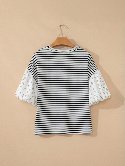 Boho Retro 90's Cotton Mix  Drop Shoulder Stripe Raglan Oversized Side Slit Dolman Shirt Top  Sweatshirt Pullover
