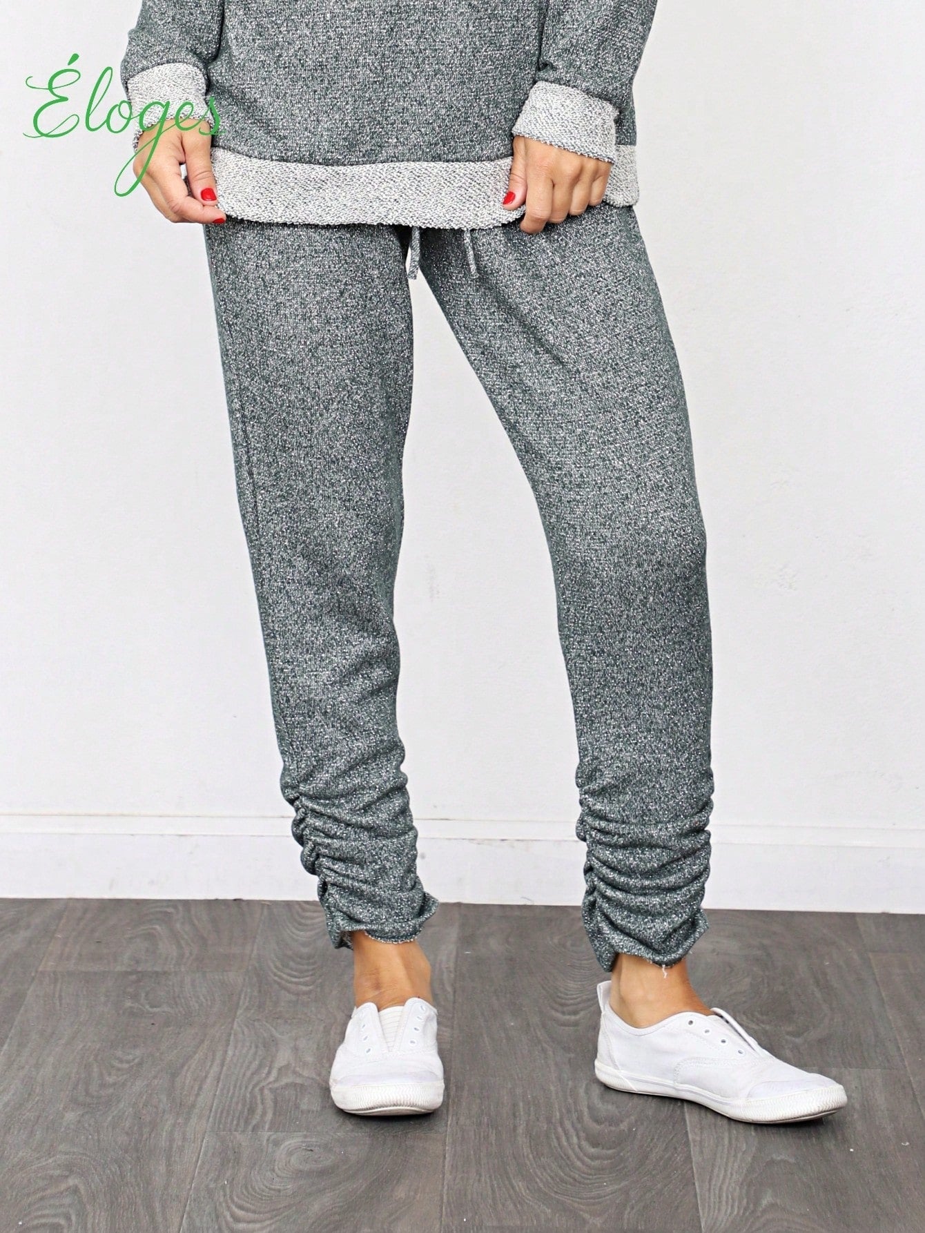 Boho Retro 90's Cloud Tie Dye Pink Blue Grey Shirred Cuff Leg Cropped Jogger Pants With Drawstring