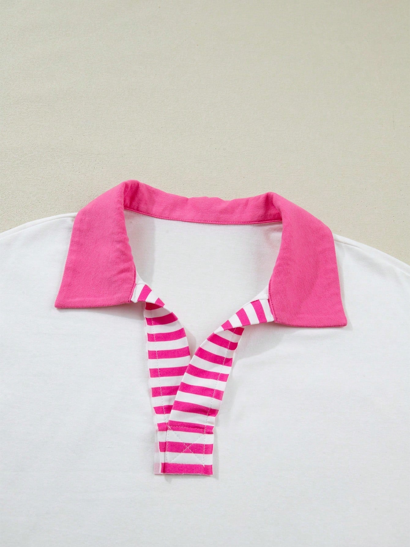 Boho Retro Vintage 90's Stripe Cotton Drop Shoulder Over Size V Neck Rugby  Preppy Shirt  Top Pullover Sweater