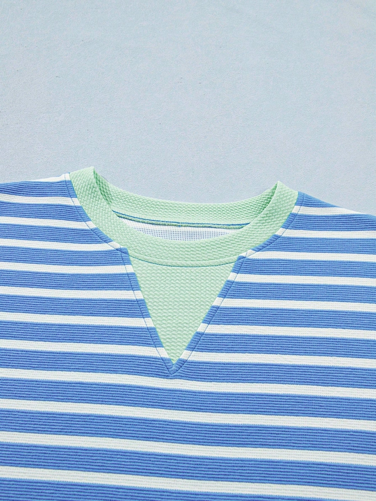 Boho Retro 90's Cotton Mix  Drop Shoulder Pink Mint Stripe Color Block Oversized Dolman T Shirt Top Shirt Blouse | Small-3 XL