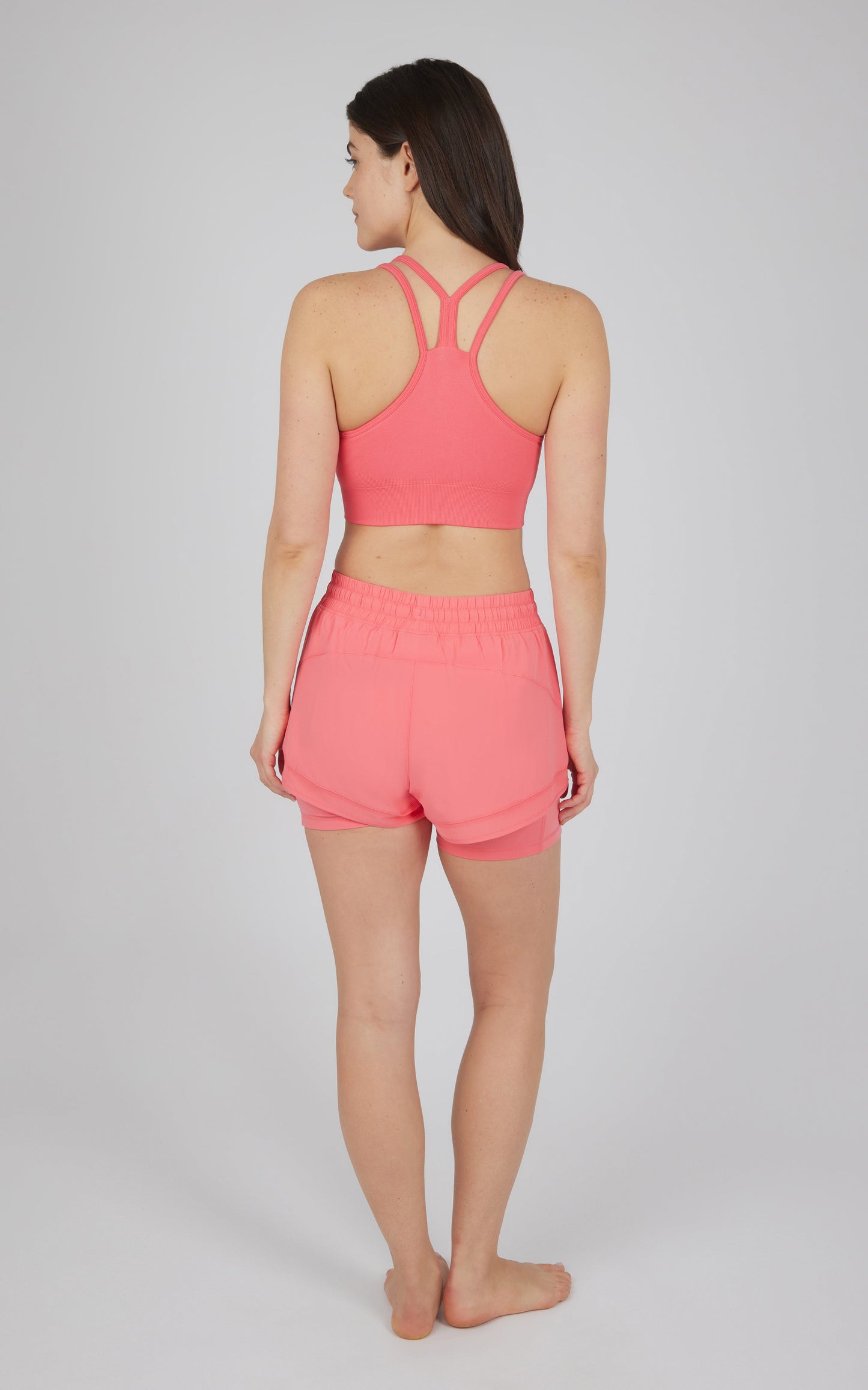 2 PC Seamless Longline Bra and 2 in 1 Short Set