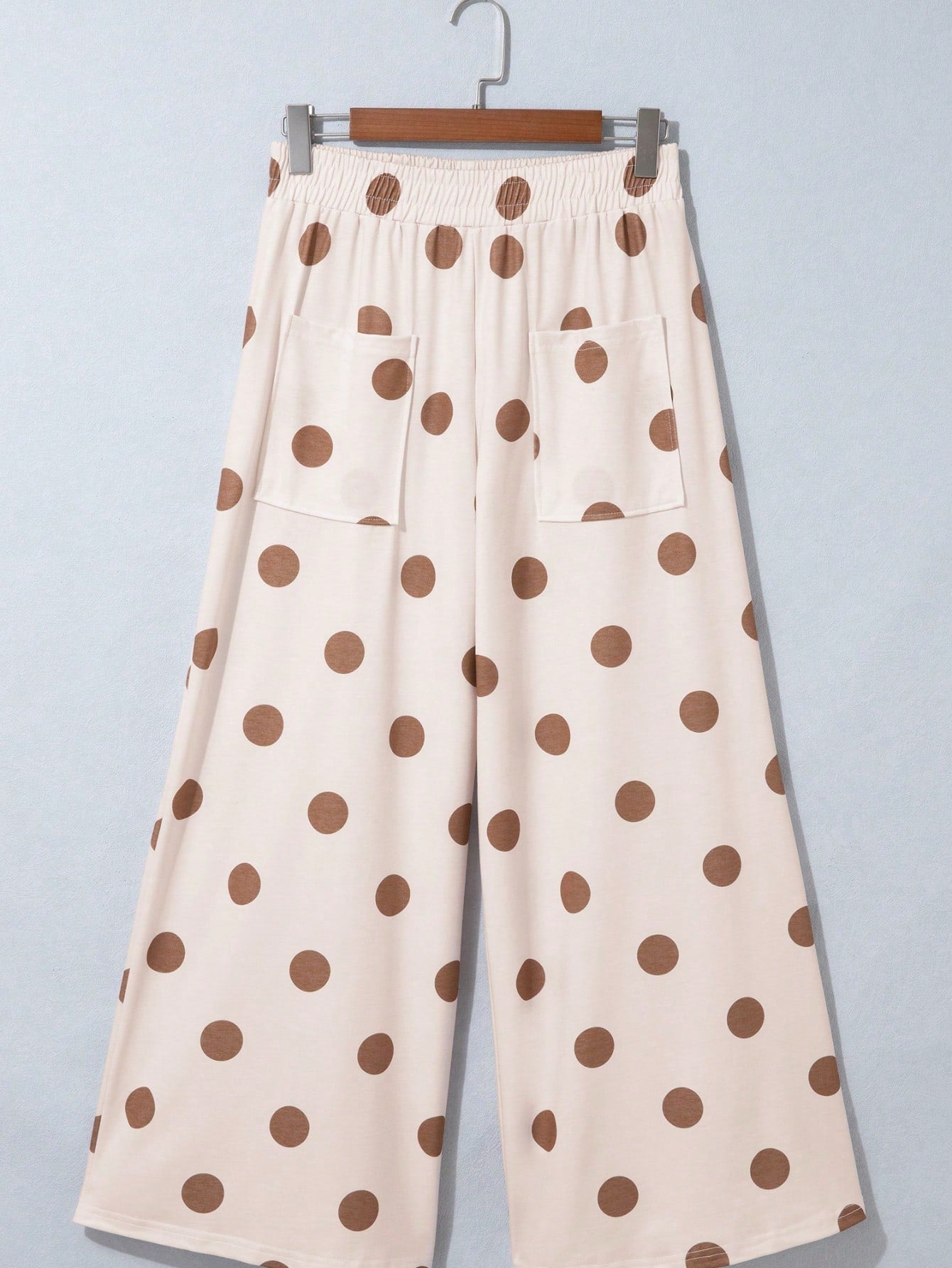 Pocket Polka Dot  Wide Leg Lounge Vintage Charcoal Navy Black Sage Log Pants Small To 3 XL Plus